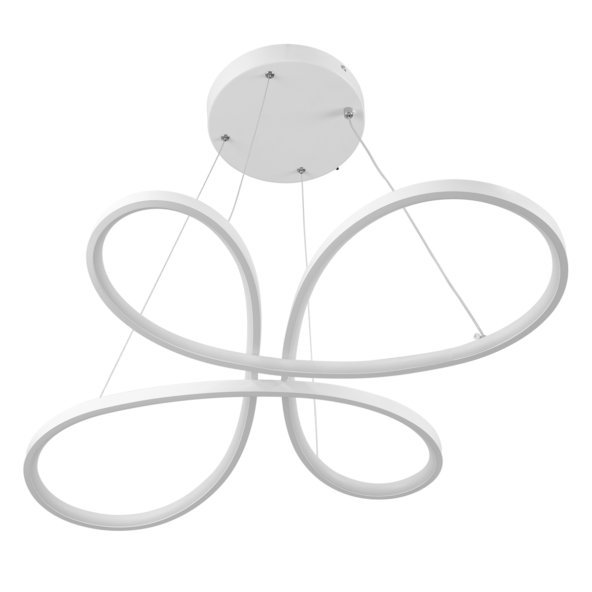 LEDTM® BUTTERFLY 61392 Μοντέρνο Κρεμαστό Φωτιστικό Οροφής LED 75W 7500lm 300° AC 220-240V IP20 Ρυθμιζόμενο Λευκό CCT με Χειριστήριο από 2700K έως 6000K Dimmable - Lumileds SMD Chip - Λευκό Ματ - Μ70 x Π55 x Υ4cm - 3 Χρόνια Εγγύηση - Image 7