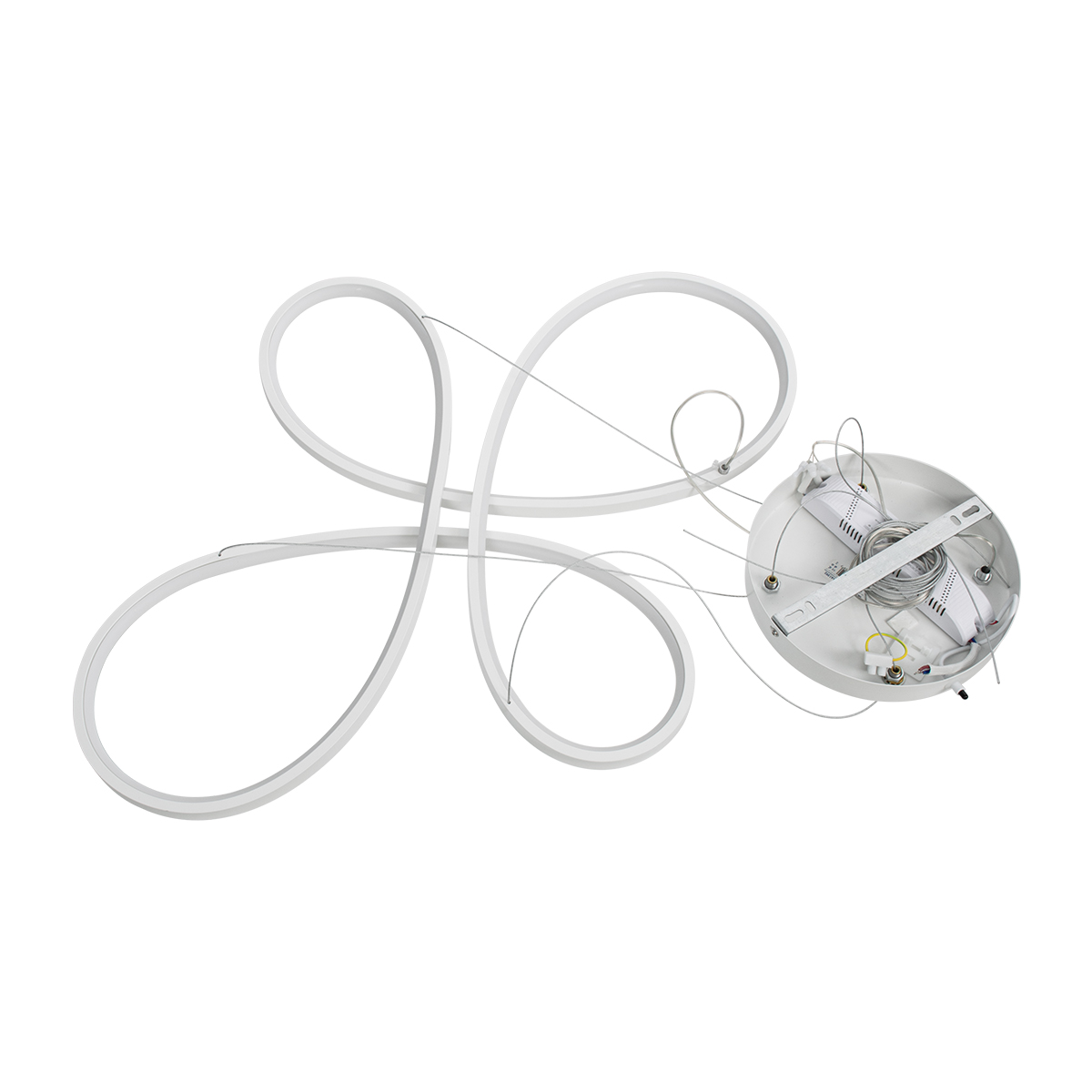 LEDTM® BUTTERFLY 61392 Μοντέρνο Κρεμαστό Φωτιστικό Οροφής LED 75W 7500lm 300° AC 220-240V IP20 Ρυθμιζόμενο Λευκό CCT με Χειριστήριο από 2700K έως 6000K Dimmable - Lumileds SMD Chip - Λευκό Ματ - Μ70 x Π55 x Υ4cm - 3 Χρόνια Εγγύηση - Image 10