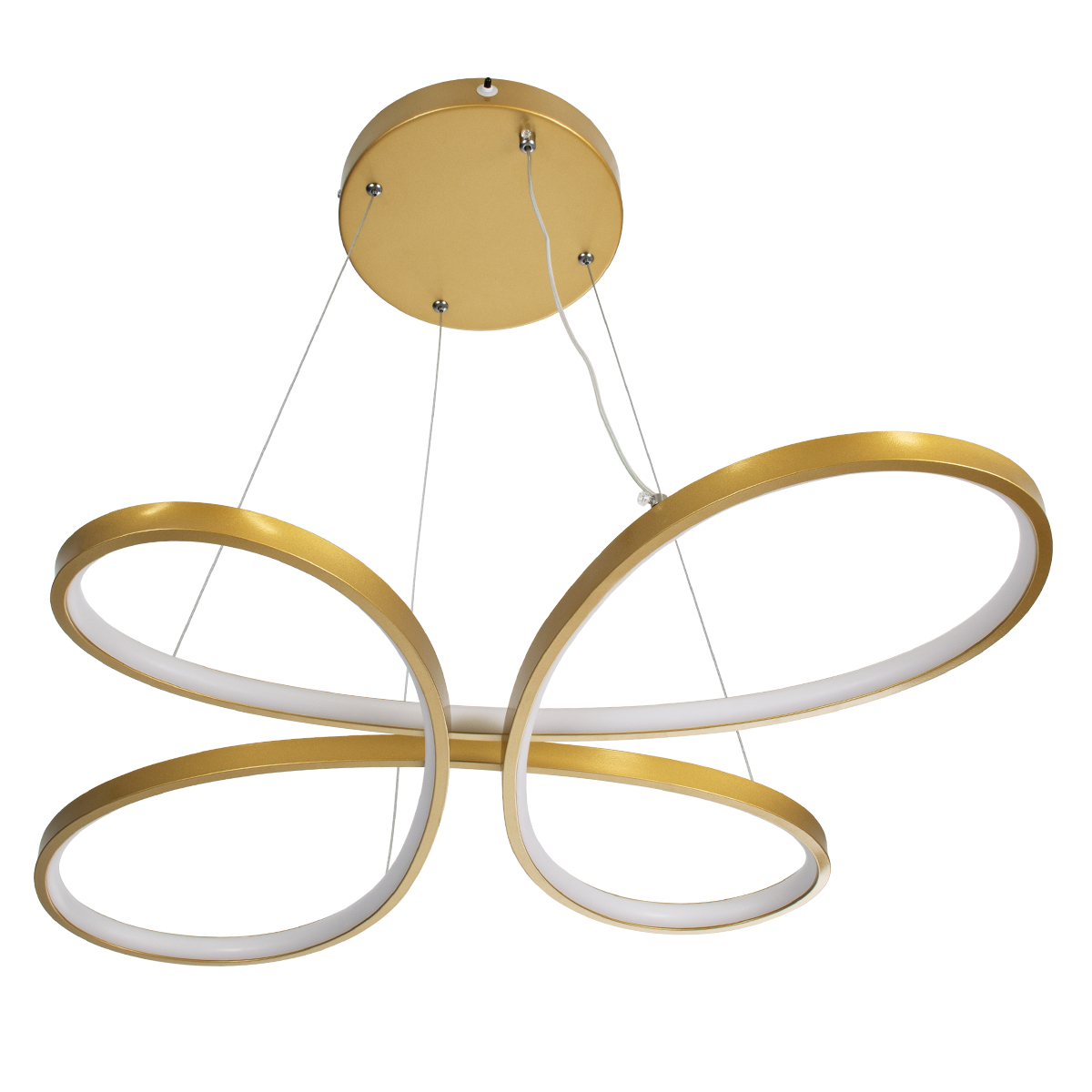 LEDTM® BUTTERFLY 61393 Μοντέρνο Κρεμαστό Φωτιστικό Οροφής LED 75W 7500lm 300° AC 220-240V IP20 Ρυθμιζόμενο Λευκό CCT με Χειριστήριο από 2700K έως 6000K Dimmable - Lumileds SMD Chip - Χρυσό Βούρτσας - Μ70 x Π55 x Υ4cm - 3 Χρόνια Εγγύηση - Image 7