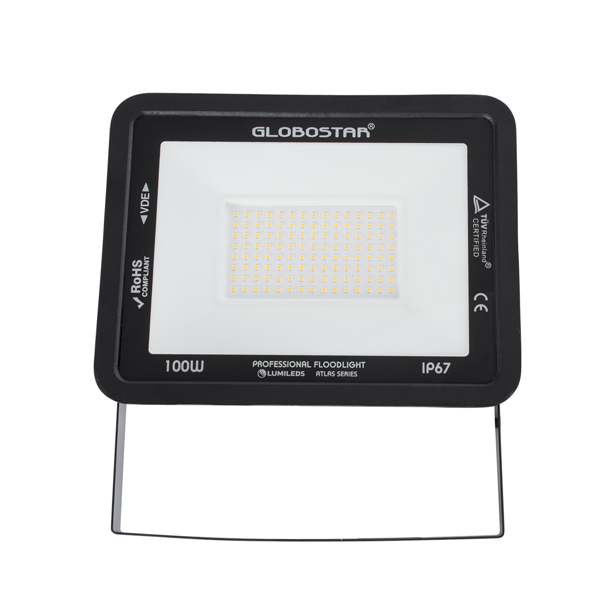 LEDTM® ATLAS 61427 Προβολέας LED 100W 11500lm 120° AC 220-240V Αδιάβροχο IP67 Θερμό Λευκό 2700K - Lumileds SMD Chip - TÜV Rheinland Certified - Μαύρο Ματ - Μ27 x Π4 x Υ21cm - 5 Χρόνια Εγγύηση - Image 3