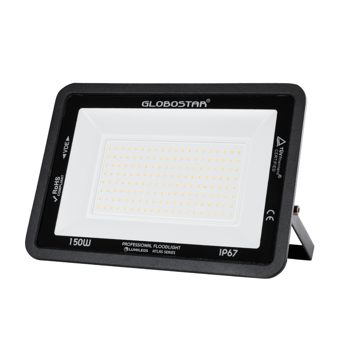 LEDTM® ATLAS 61430 Προβολέας LED 150W 17250lm 120° AC 220-240V Αδιάβροχο IP67 Θερμό Λευκό 2700K - Lumileds SMD Chip - TÜV Rheinland Certified - Μαύρο Ματ - Μ32 x Π4 x Υ23cm - 5 Χρόνια Εγγύηση - Image 2