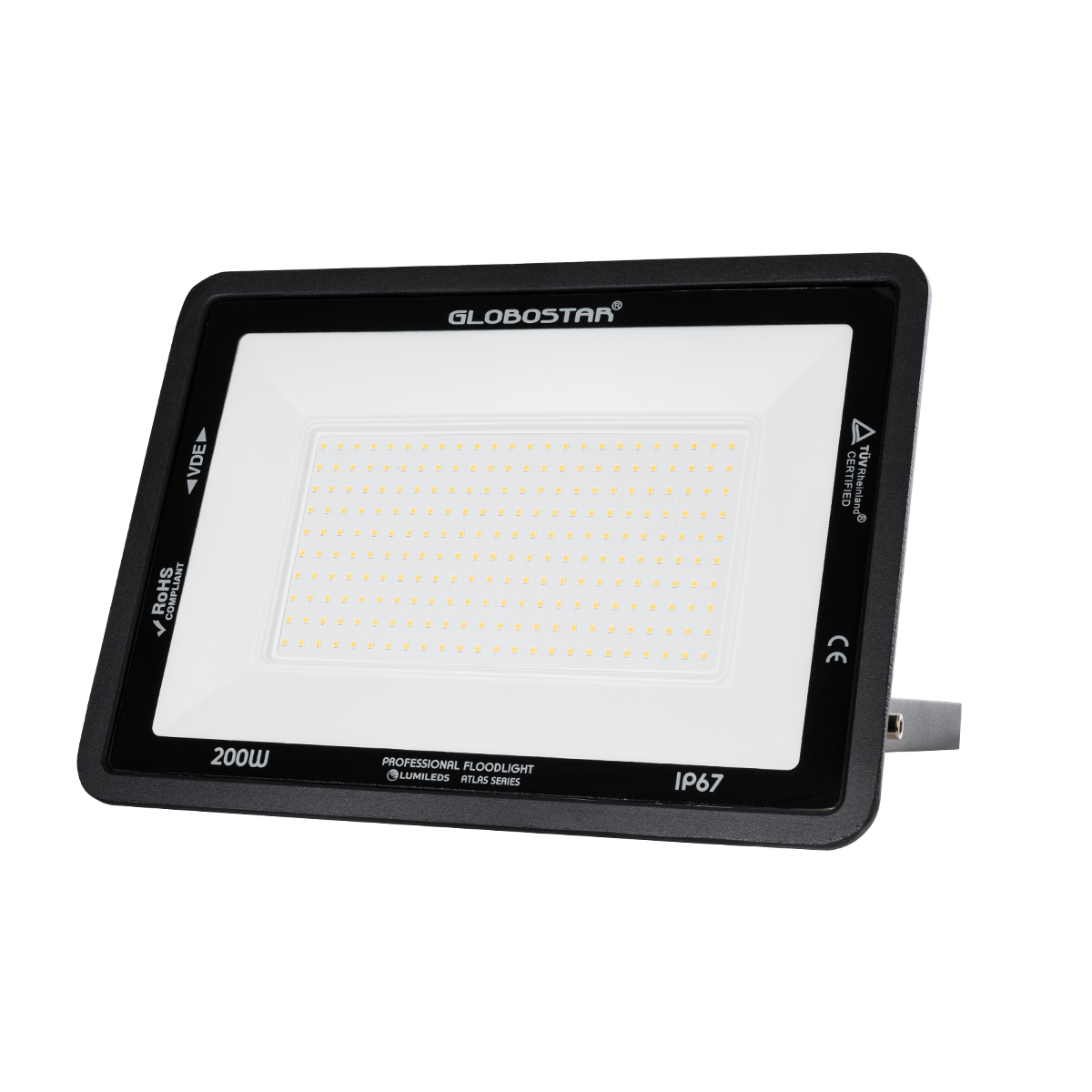 LEDTM® ATLAS 61433 Προβολέας LED 200W 23000lm 120° AC 220-240V Αδιάβροχο IP67 Θερμό Λευκό 2700K - Lumileds SMD Chip - TÜV Rheinland Certified - Μαύρο Ματ - Μ38 x Π4 x Υ28cm - 5 Χρόνια Εγγύηση - Image 2