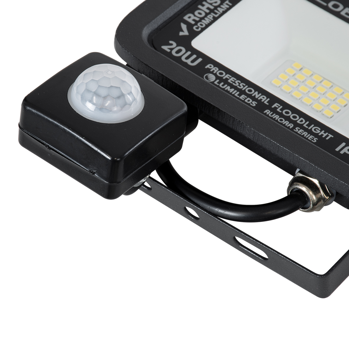 LEDTM® AURORA 64137 Προβολέας με Ανιχνευτή PIR / Αισθητήρα Κίνησης LED 20W 2500lm 120° AC 220-240V Αδιάβροχο IP67 Ψυχρό Λευκό 6000K - Lumileds SMD Chip - TÜV Rheinland Certified - Μαύρο Ματ - Μ12 x Π5 x Υ14.5cm - 3 Χρόνια Εγγύηση - Image 7