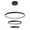 LEDTM® DIAMOND TRIO 61523-DECO Μοντέρνο Κρεμαστό Φωτιστικό Οροφής LED 100W 11200lm 360° AC 220-240V IP20 Ρυθμιζόμενο Λευκό CCT με Χειριστήριο από 2700K έως 6000K Dimmable - Lumileds SMD Chip - Μαύρο Ματ - Μ90 x Π90 x Υ90cm - 3 Χρόνια Εγγύηση - Image 4