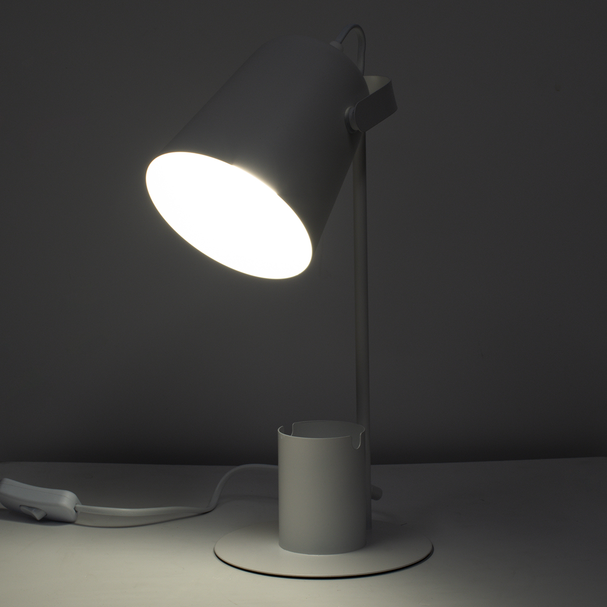 LEDTM® PENCASE 61564 Μοντέρνο Επιτραπέζιο Φωτιστικό Πορτατίφ με Ντουί 1 x E27 AC 220-240V IP20 - Λευκό - Μ12 x Π15 x Υ38cm - Image 9