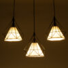 LEDTM® EIFFEL 61569 Vintage Κρεμαστό Φωτιστικό Οροφής με Ντουί 3 x E27 AC 220-240V IP20 - Μαύρο & Λευκό - Μ68 x Π25 x Υ130cm - Image 3