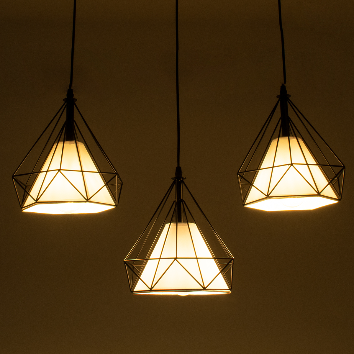 LEDTM® EIFFEL 61569 Vintage Κρεμαστό Φωτιστικό Οροφής με Ντουί 3 x E27 AC 220-240V IP20 - Μαύρο & Λευκό - Μ68 x Π25 x Υ130cm - Image 3