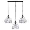 LEDTM® EIFFEL 61569 Vintage Κρεμαστό Φωτιστικό Οροφής με Ντουί 3 x E27 AC 220-240V IP20 - Μαύρο & Λευκό - Μ68 x Π25 x Υ130cm - Image 4