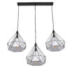 LEDTM® EIFFEL 61569 Vintage Κρεμαστό Φωτιστικό Οροφής με Ντουί 3 x E27 AC 220-240V IP20 - Μαύρο & Λευκό - Μ68 x Π25 x Υ130cm - Image 5