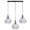 LEDTM® EIFFEL 61569 Vintage Κρεμαστό Φωτιστικό Οροφής με Ντουί 3 x E27 AC 220-240V IP20 - Μαύρο & Λευκό - Μ68 x Π25 x Υ130cm - Image 6