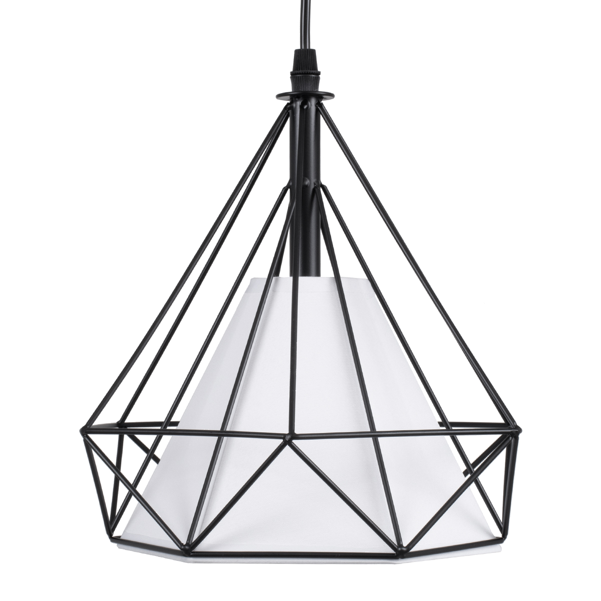 LEDTM® EIFFEL 61569 Vintage Κρεμαστό Φωτιστικό Οροφής με Ντουί 3 x E27 AC 220-240V IP20 - Μαύρο & Λευκό - Μ68 x Π25 x Υ130cm - Image 8