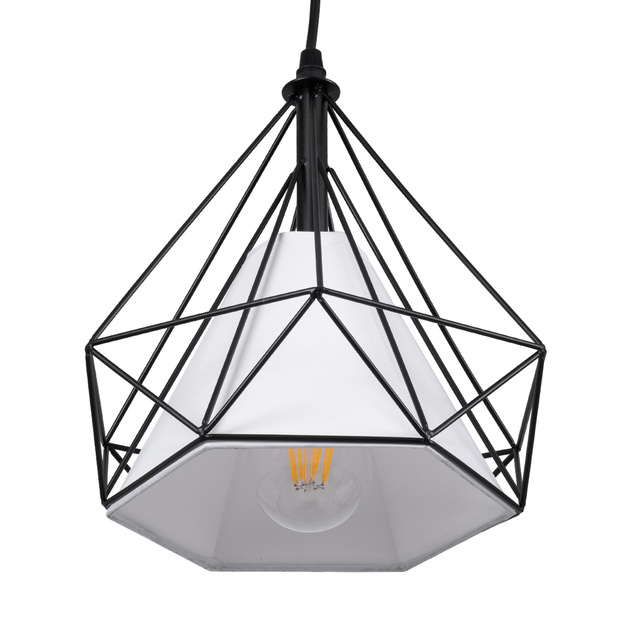 LEDTM® EIFFEL 61569 Vintage Κρεμαστό Φωτιστικό Οροφής με Ντουί 3 x E27 AC 220-240V IP20 - Μαύρο & Λευκό - Μ68 x Π25 x Υ130cm - Image 9