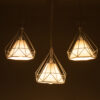 LEDTM® EIFFEL 61570 Vintage Κρεμαστό Φωτιστικό Οροφής με Ντουί 3 x E27 AC 220-240V IP20 - Λευκό - Μ68 x Π25 x Υ130cm - Image 3