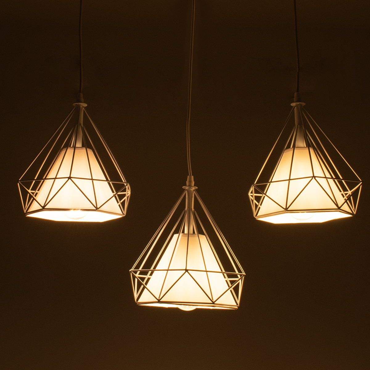 LEDTM® EIFFEL 61570 Vintage Κρεμαστό Φωτιστικό Οροφής με Ντουί 3 x E27 AC 220-240V IP20 - Λευκό - Μ68 x Π25 x Υ130cm - Image 3