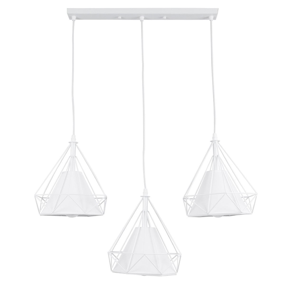 LEDTM® EIFFEL 61570 Vintage Κρεμαστό Φωτιστικό Οροφής με Ντουί 3 x E27 AC 220-240V IP20 - Λευκό - Μ68 x Π25 x Υ130cm - Image 4