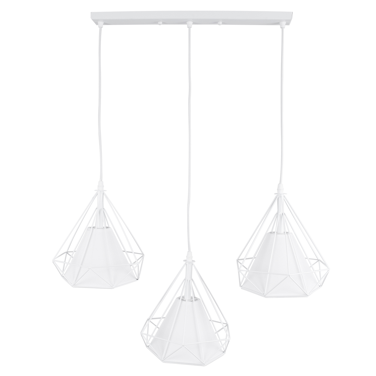 LEDTM® EIFFEL 61570 Vintage Κρεμαστό Φωτιστικό Οροφής με Ντουί 3 x E27 AC 220-240V IP20 - Λευκό - Μ68 x Π25 x Υ130cm - Image 6