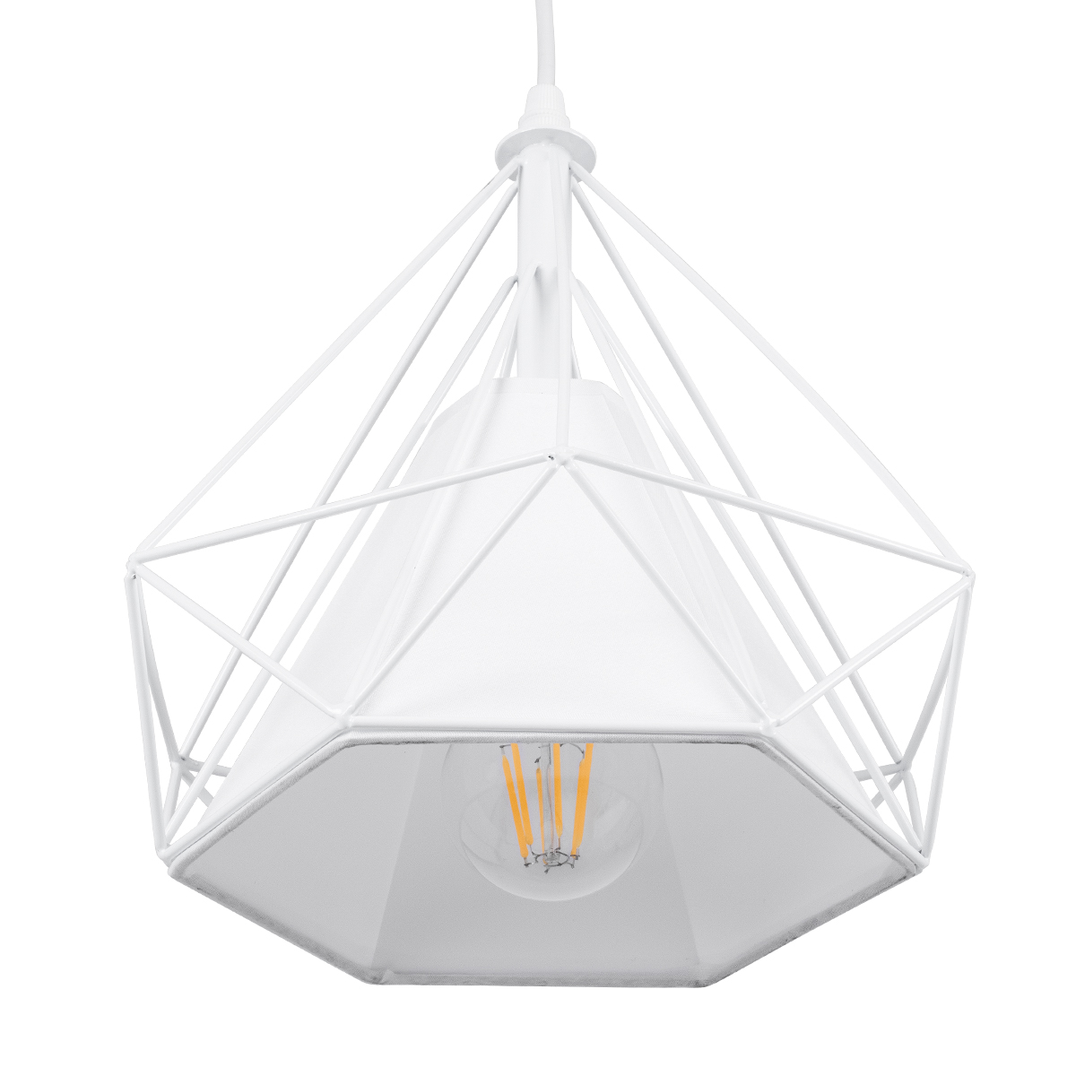 LEDTM® EIFFEL 61570 Vintage Κρεμαστό Φωτιστικό Οροφής με Ντουί 3 x E27 AC 220-240V IP20 - Λευκό - Μ68 x Π25 x Υ130cm - Image 9