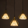 LEDTM® EIFFEL 61571 Vintage Κρεμαστό Φωτιστικό Οροφής με Ντουί 3 x E27 AC 220-240V IP20 - Χρυσό & Λευκό - Μ68 x Π25 x Υ130cm - Image 3