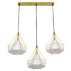 LEDTM® EIFFEL 61571 Vintage Κρεμαστό Φωτιστικό Οροφής με Ντουί 3 x E27 AC 220-240V IP20 - Χρυσό & Λευκό - Μ68 x Π25 x Υ130cm - Image 5