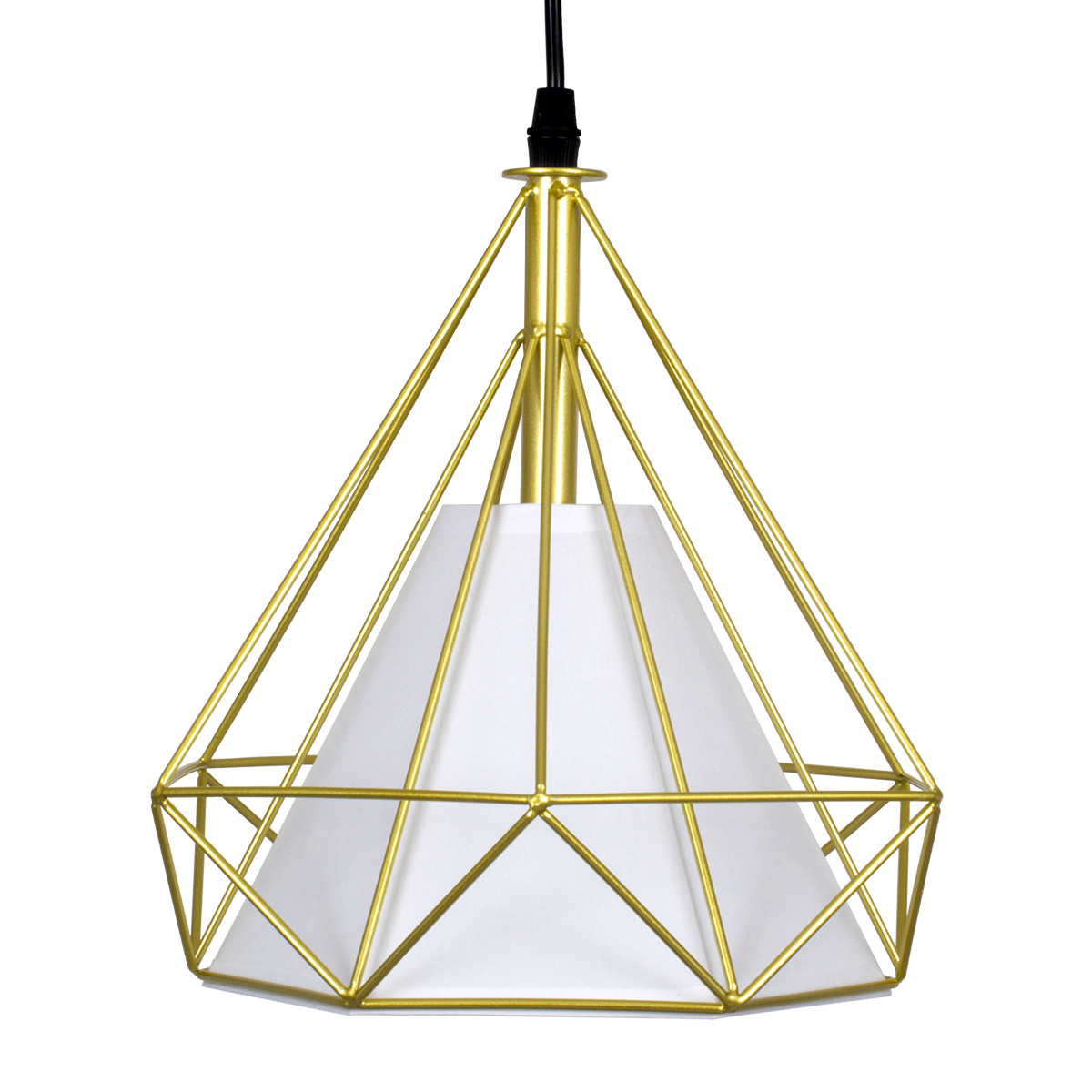 LEDTM® EIFFEL 61571 Vintage Κρεμαστό Φωτιστικό Οροφής με Ντουί 3 x E27 AC 220-240V IP20 - Χρυσό & Λευκό - Μ68 x Π25 x Υ130cm - Image 8
