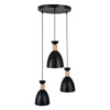 LEDTM® AVA 61572 Μοντέρνο Κρεμαστό Φωτιστικό Οροφής με Ντουί 3 x E27 AC 220-240V IP20 - Μαύρο & Μπεζ - Μ35 x Π35 x Υ130cm - Image 3