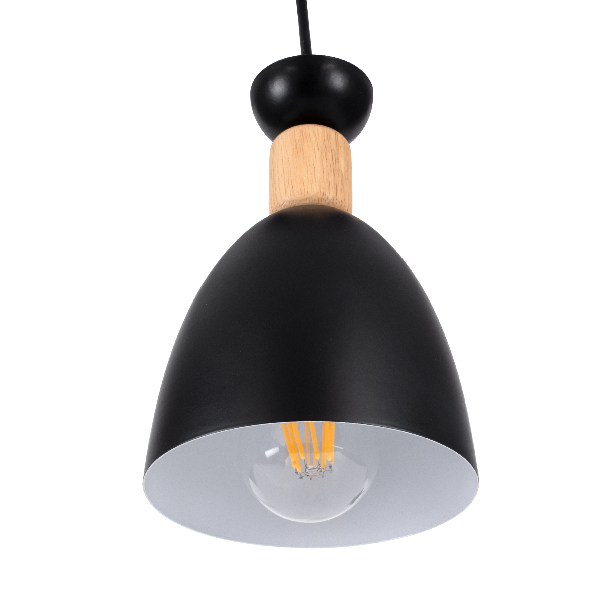 LEDTM® AVA 61572 Μοντέρνο Κρεμαστό Φωτιστικό Οροφής με Ντουί 3 x E27 AC 220-240V IP20 - Μαύρο & Μπεζ - Μ35 x Π35 x Υ130cm - Image 7