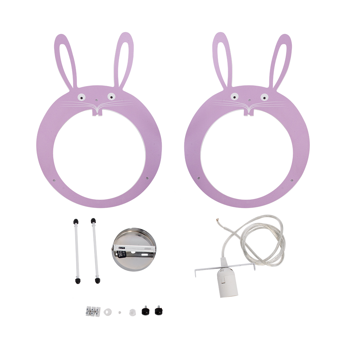 LEDTM® BUNNY 61577 Παιδικό Κρεμαστό Φωτιστικό Οροφής με Ντουί 1 x E27 AC 220-240V IP20 - Ροζ & Λευκό - Μ27.2 x Π15.5 x Υ40cm - Image 12