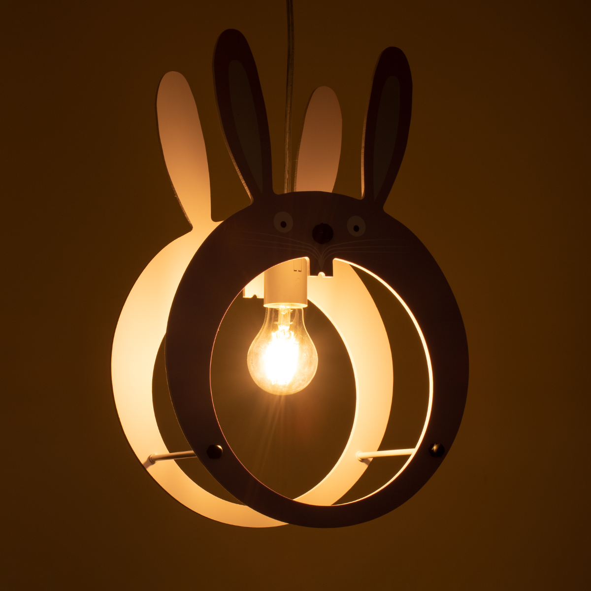 LEDTM® BUNNY 61577 Παιδικό Κρεμαστό Φωτιστικό Οροφής με Ντουί 1 x E27 AC 220-240V IP20 - Ροζ & Λευκό - Μ27.2 x Π15.5 x Υ40cm - Image 3