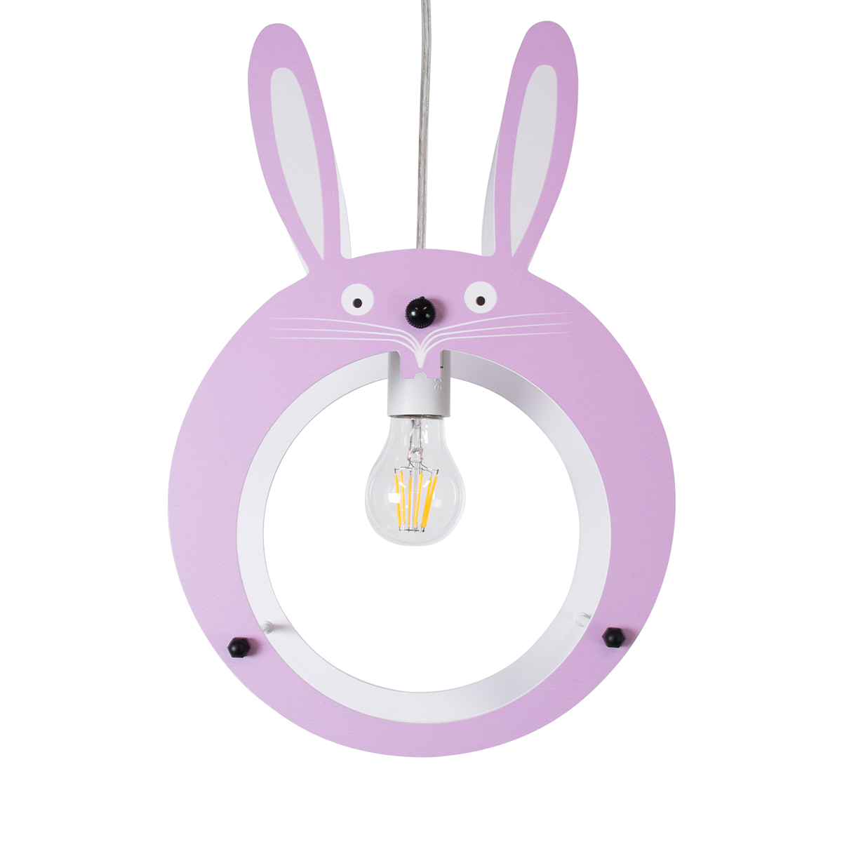 LEDTM® BUNNY 61577 Παιδικό Κρεμαστό Φωτιστικό Οροφής με Ντουί 1 x E27 AC 220-240V IP20 - Ροζ & Λευκό - Μ27.2 x Π15.5 x Υ40cm - Image 5