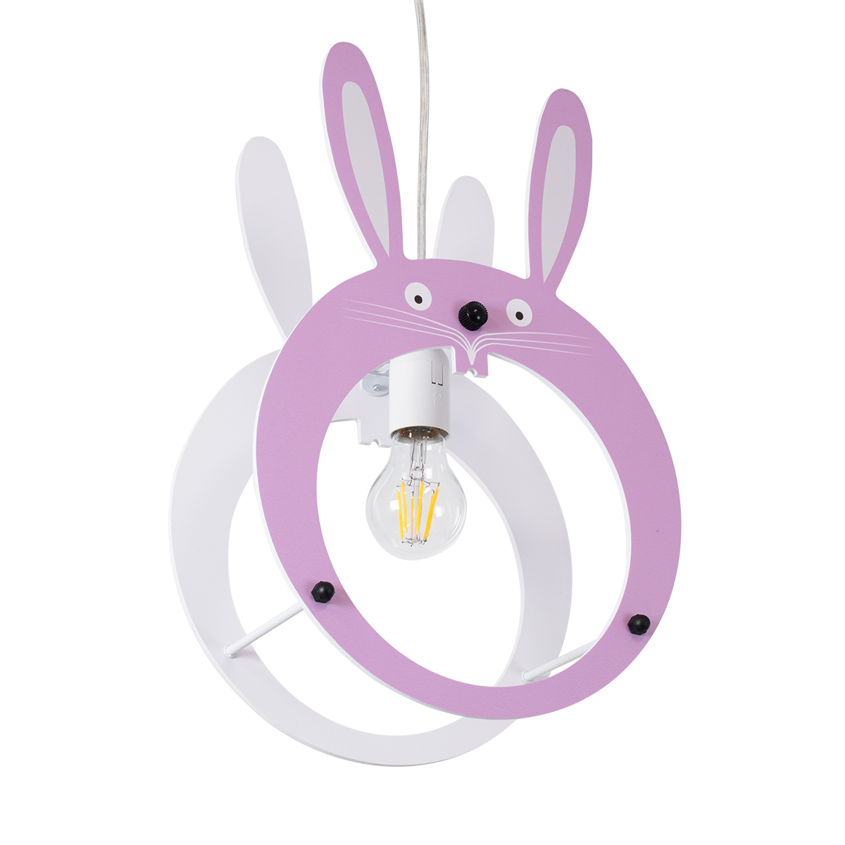 LEDTM® BUNNY 61577 Παιδικό Κρεμαστό Φωτιστικό Οροφής με Ντουί 1 x E27 AC 220-240V IP20 - Ροζ & Λευκό - Μ27.2 x Π15.5 x Υ40cm - Image 6