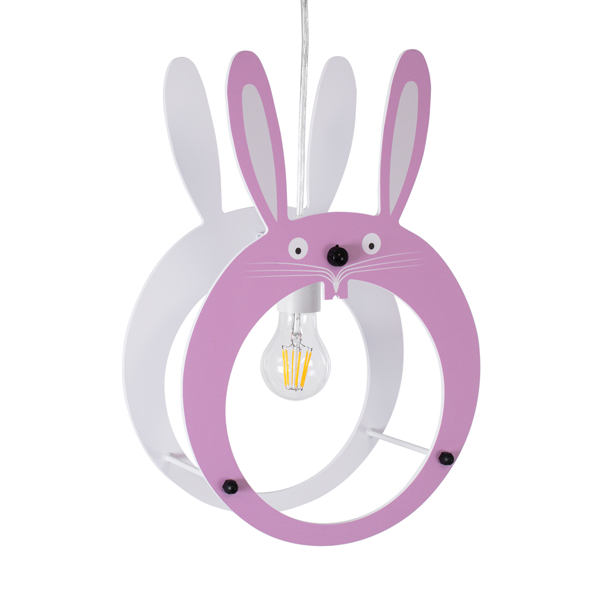LEDTM® BUNNY 61577 Παιδικό Κρεμαστό Φωτιστικό Οροφής με Ντουί 1 x E27 AC 220-240V IP20 - Ροζ & Λευκό - Μ27.2 x Π15.5 x Υ40cm - Image 7
