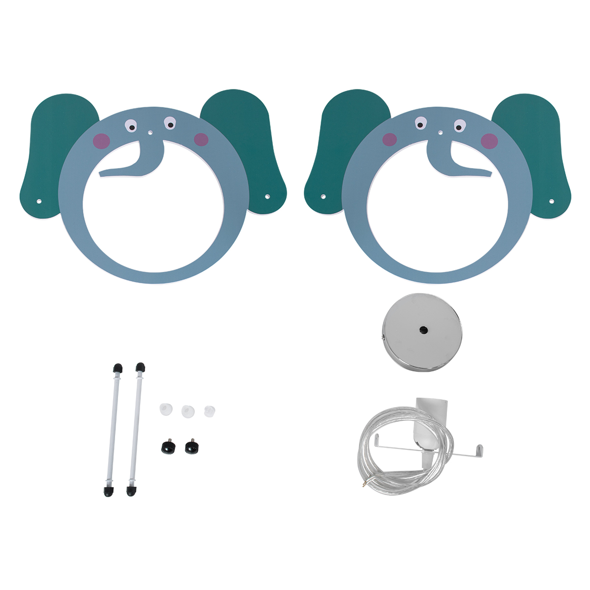 LEDTM® ELEPHANT 61578 Παιδικό Κρεμαστό Φωτιστικό Οροφής με Ντουί 1 x E27 AC 220-240V IP20 - Πολύχρωμο - Μ37.7 x Π15.5 x Υ31.5cm - Image 12