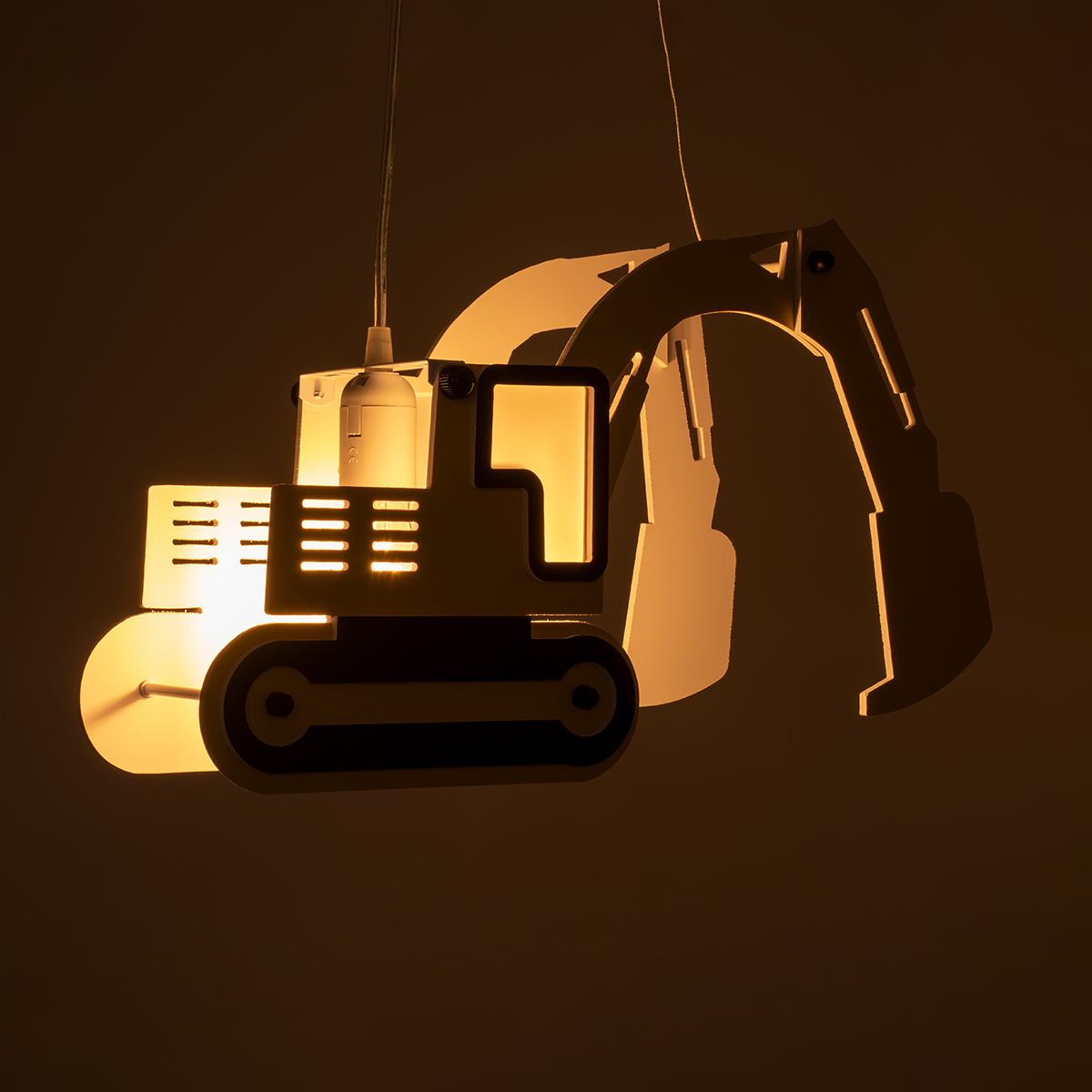 LEDTM® EXCAVATOR 61579 Παιδικό Κρεμαστό Φωτιστικό Οροφής με Ντουί 1 x E27 AC 220-240V IP20 - Κίτρινο & Μαύρο - Μ45 x Π15.5 x Υ27cm - Image 3