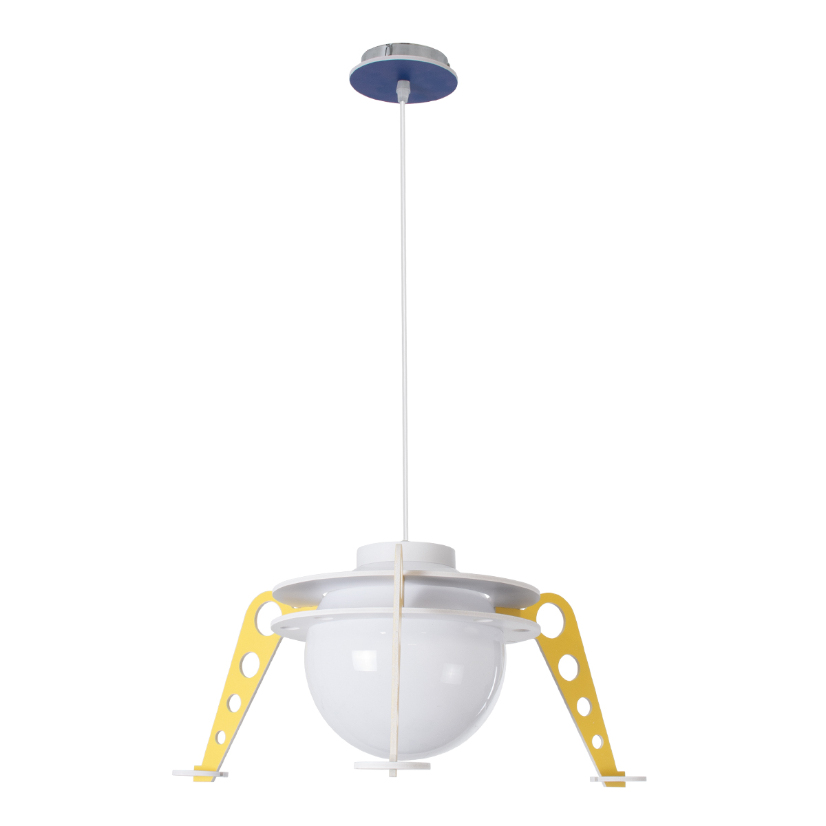 LEDTM® UFO 61581 Παιδικό Κρεμαστό Φωτιστικό Οροφής με Ντουί 1 x E27 AC 220-240V IP20 - Κίτρινο & Μπλε - Μ58 x Π58 x Υ24cm - Image 4