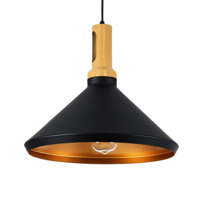 Alternative view of LEDTM® CALYPSO 01334-A Μοντέρνο Κρεμαστό Φωτιστικό Οροφής με Ντουί 1 x E27 AC 220-240V IP20 - Μαύρο & Μπρούτζινο - Μ36 x Π36 x Υ30cm
