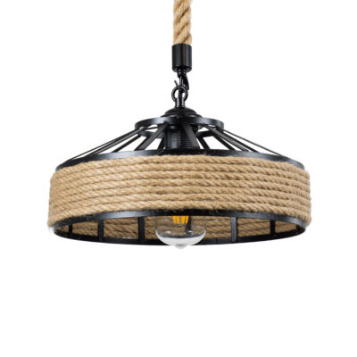 Alternative view of LEDTM® SAHARA 01146 Boho Κρεμαστό Φωτιστικό Οροφής με Ντουί 1 x E27 AC 220-240V IP20 - Μπεζ & Μαύρο - Μ31 x Π31 x Υ14cm