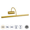LEDTM® TROIS 60437 Μοντέρνο Φωτιστικό Τοίχου - Απλίκα Καθρέπτη Μπάνιου LED 12W 1400lm 120° AC 220-240V IP44 Φυσικό Λευκό 4500K - Lumileds SMD Chip & TÜV SÜD Driver - Σατινέ Χρυσό Βούρτσας - Μ60 x Π24 x Υ18cm - 3 Χρόνια Εγγύηση - Image 2