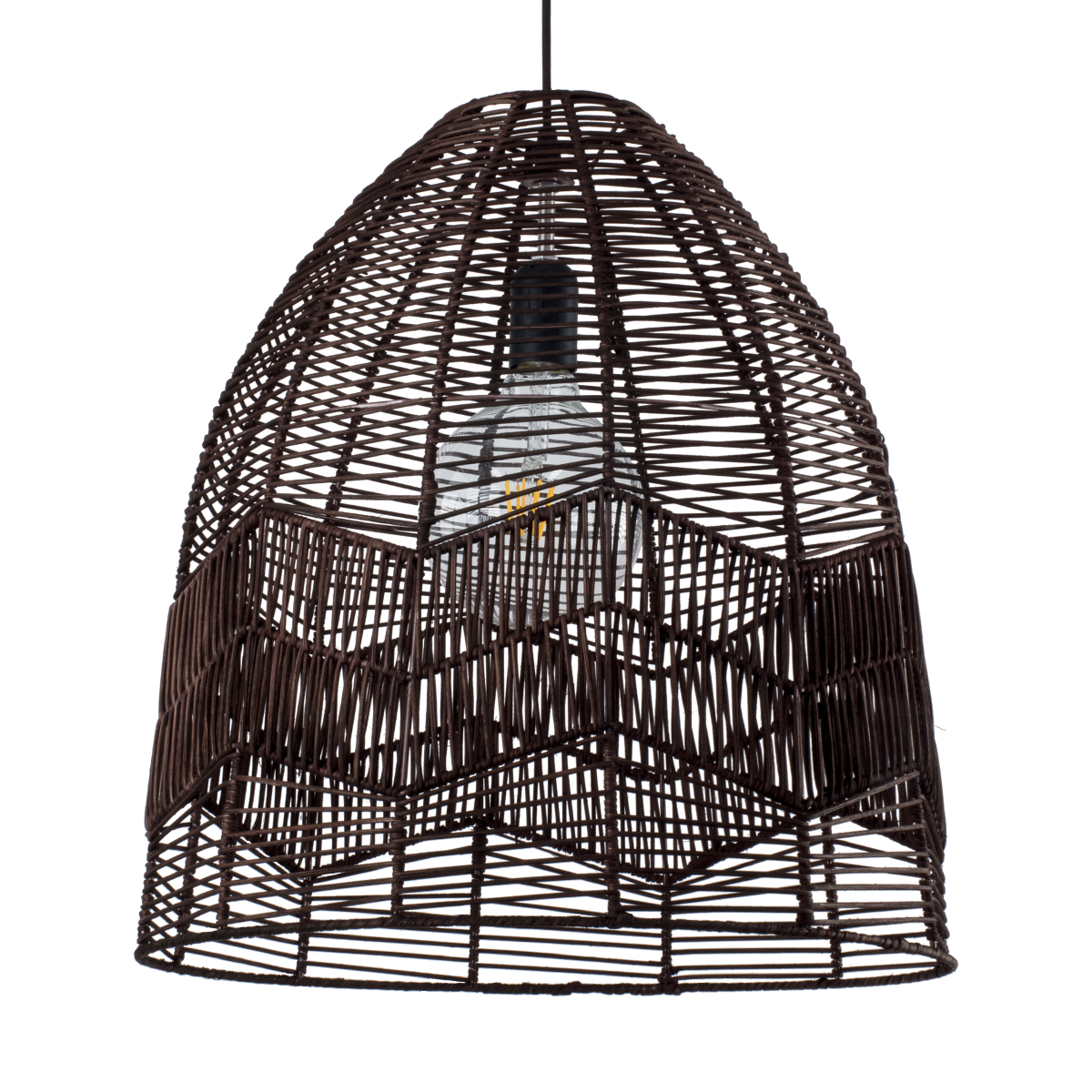 LEDTM® ALOHA 01752 Boho Κρεμαστό Φωτιστικό Οροφής με Ντουί 1 x E27 AC 220-240V IP20 - Καφέ - Μ45 x Π45 x Υ48cm - Image 2