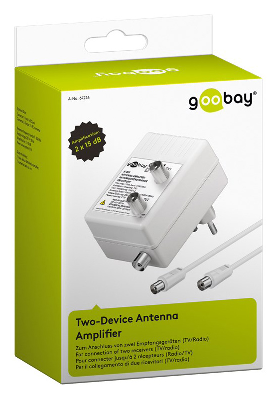 GOOBAY ενισχυτής κεραίας 67226, 2 συσκευές, DVB-T DVB-T2 DVB-C, λευκός - Image 4