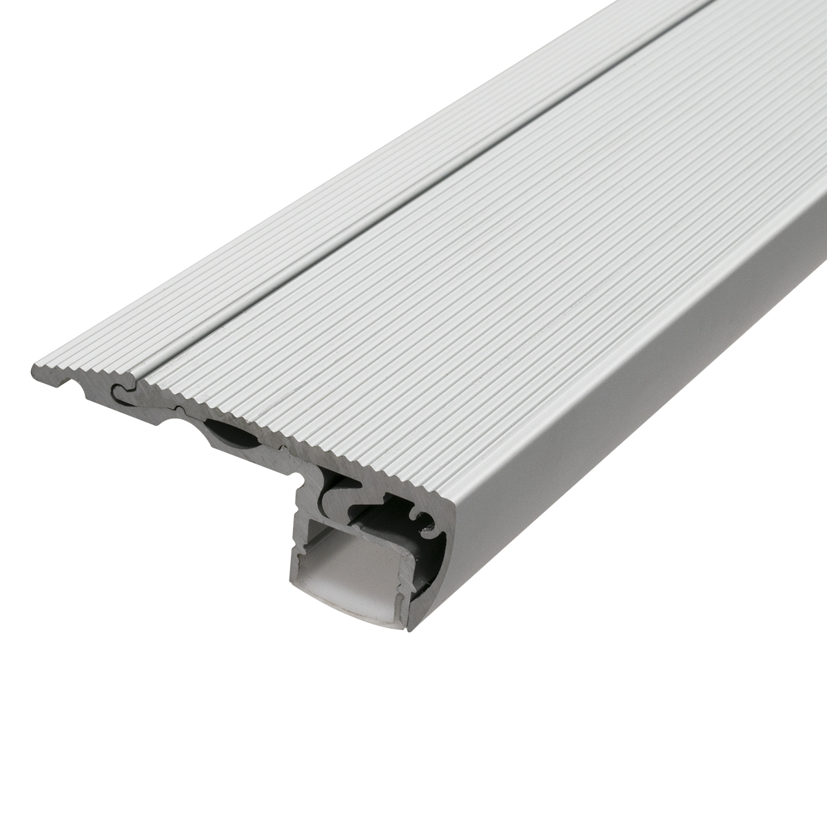 LEDTM® STAIR-PROFILE 70823-1M Προφίλ Αλουμινίου - Βάση & Ψύκτρα Ταινίας LED με Λευκό Γαλακτερό Κάλυμμα - Χρήση σε Σκαλοπάτια - Πατητό Κάλυμμα - Ασημί - 1 Μέτρο - Μ100 x Π6 x Υ2.1cm - Image 6