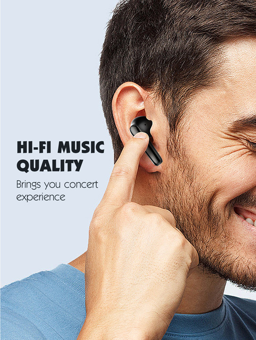 LDNIO earphones με θήκη φόρτισης T01, True Wireless, HiFi, Φ10mm, χρυσά - Image 3