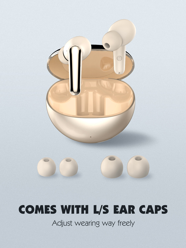 LDNIO earphones με θήκη φόρτισης T01, True Wireless, HiFi, Φ10mm, χρυσά - Image 6