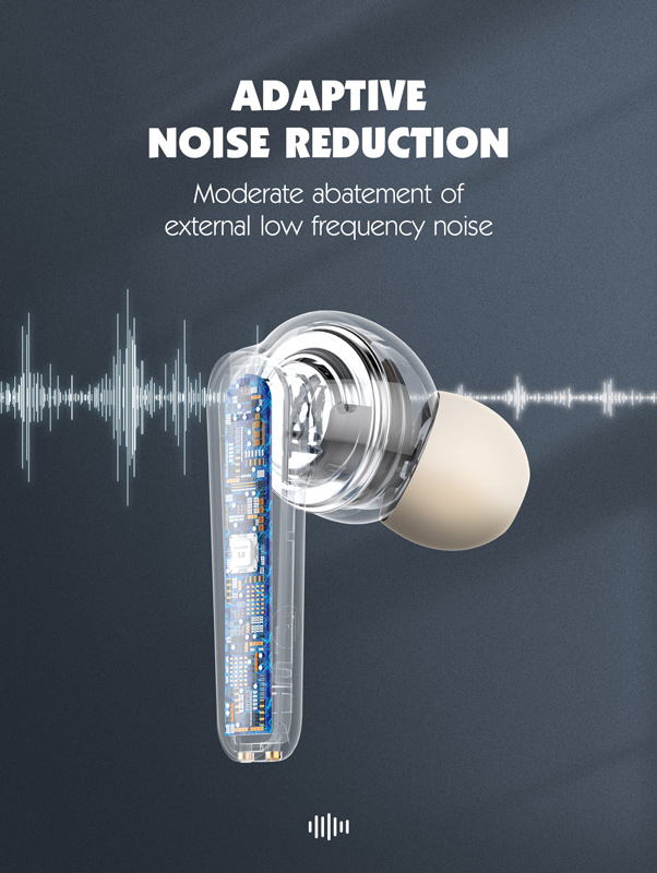 LDNIO earphones με θήκη φόρτισης T01, True Wireless, HiFi, Φ10mm, χρυσά - Image 8