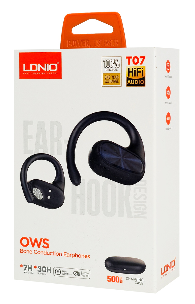 LDNIO earphones με θήκη φόρτισης T07, OWS Bone Conduction, 15mm, 60/500mAh, μαύρα - Image 7