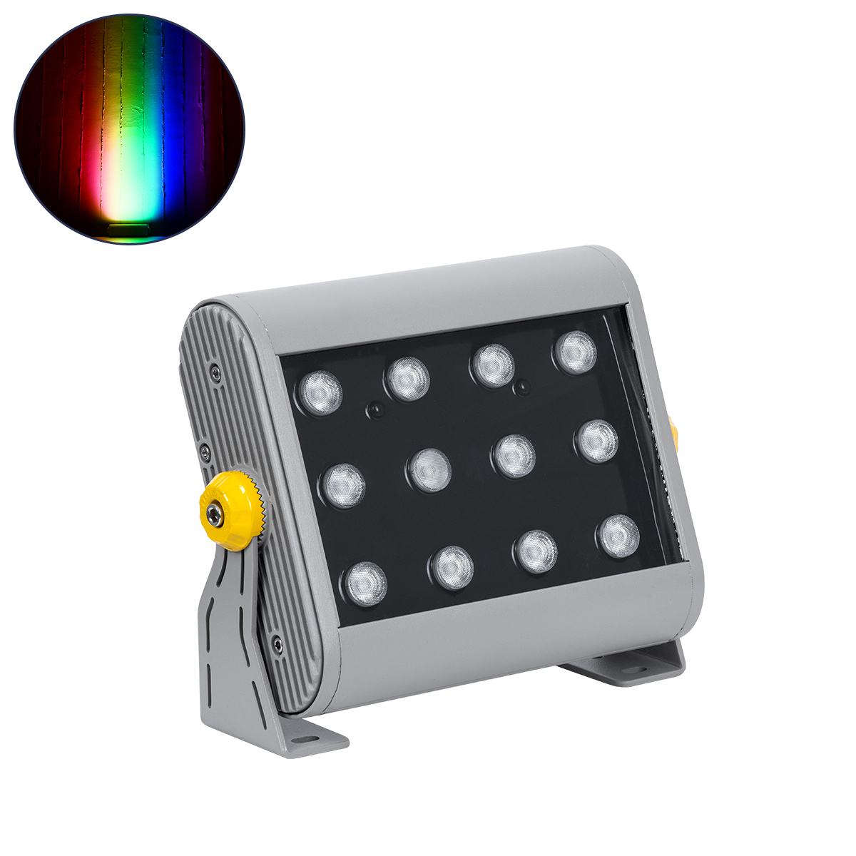 LEDTM® FLOODHENA 90641 Προβολέας Σποτ Wall Washer LED 24W 1920lm 30° DC 24V Αδιάβροχο IP65 Πολύχρωμο RGB Dimmable DMX512 - Bridgelux SMD Chip - Γκρι Ανθρακί - Μ22.5 x Π6 x Υ16.5cm - 3 Χρόνια Εγγύηση - Image 2