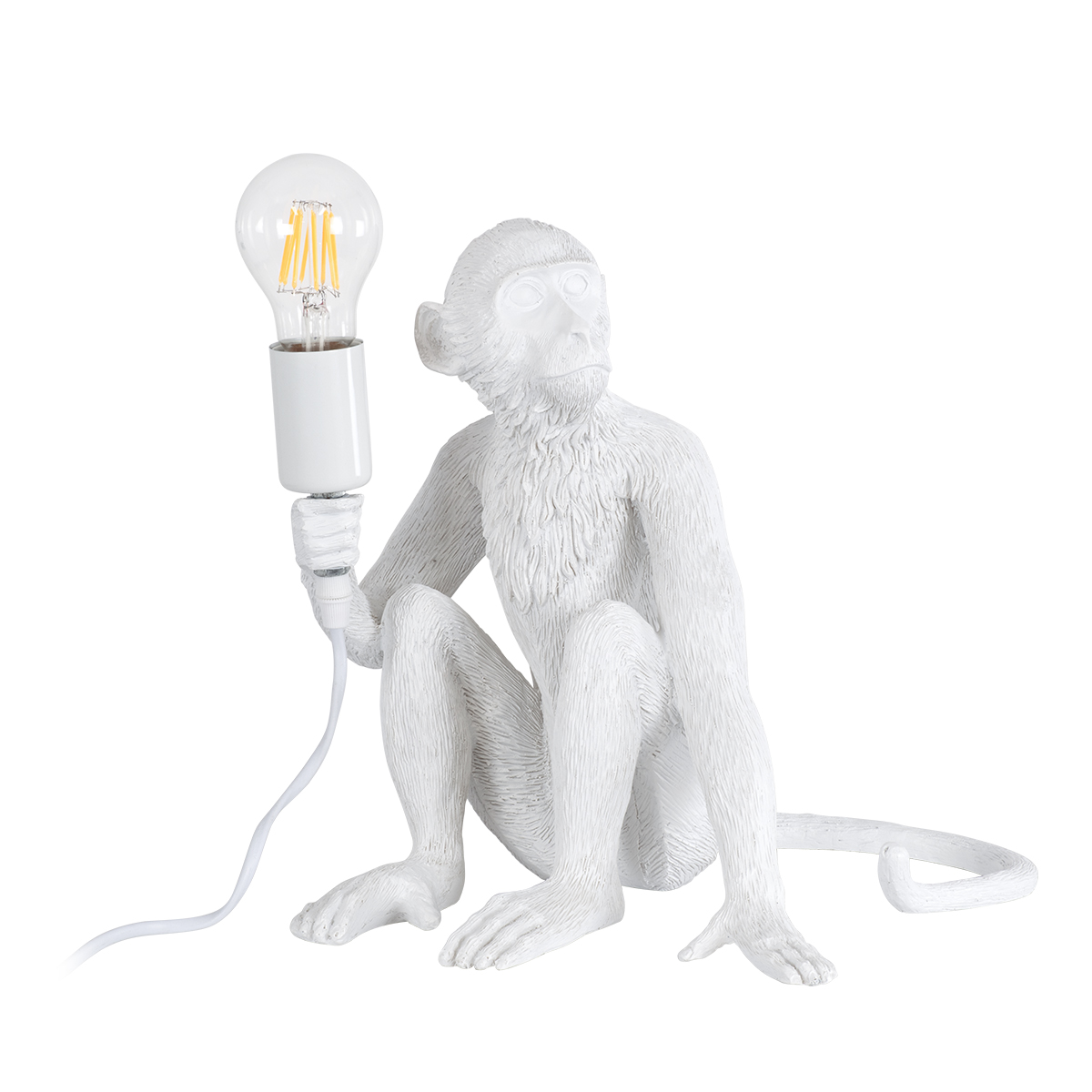 LEDTM® APES 01808 Μοντέρνο Επιτραπέζιο Φωτιστικό Πορτατίφ με Ντουί 1 x E27 AC 220-240V IP20 - Λευκό - Μ30 x Π27 x Υ30cm - Image 2