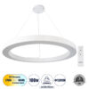 LEDTM® RA 61199 Μοντέρνο Κρεμαστό Φωτιστικό Οροφής LED 100W 11020lm 120° AC 220-240V IP20 Ρυθμιζόμενο Λευκό CCT με Χειριστήριο από 2700K έως 6000K Dimmable - Lumileds SMD Chip - Λευκό Ματ - Μ120 x Π120 x Υ8cm - 3 Χρόνια Εγγύηση - Image 2