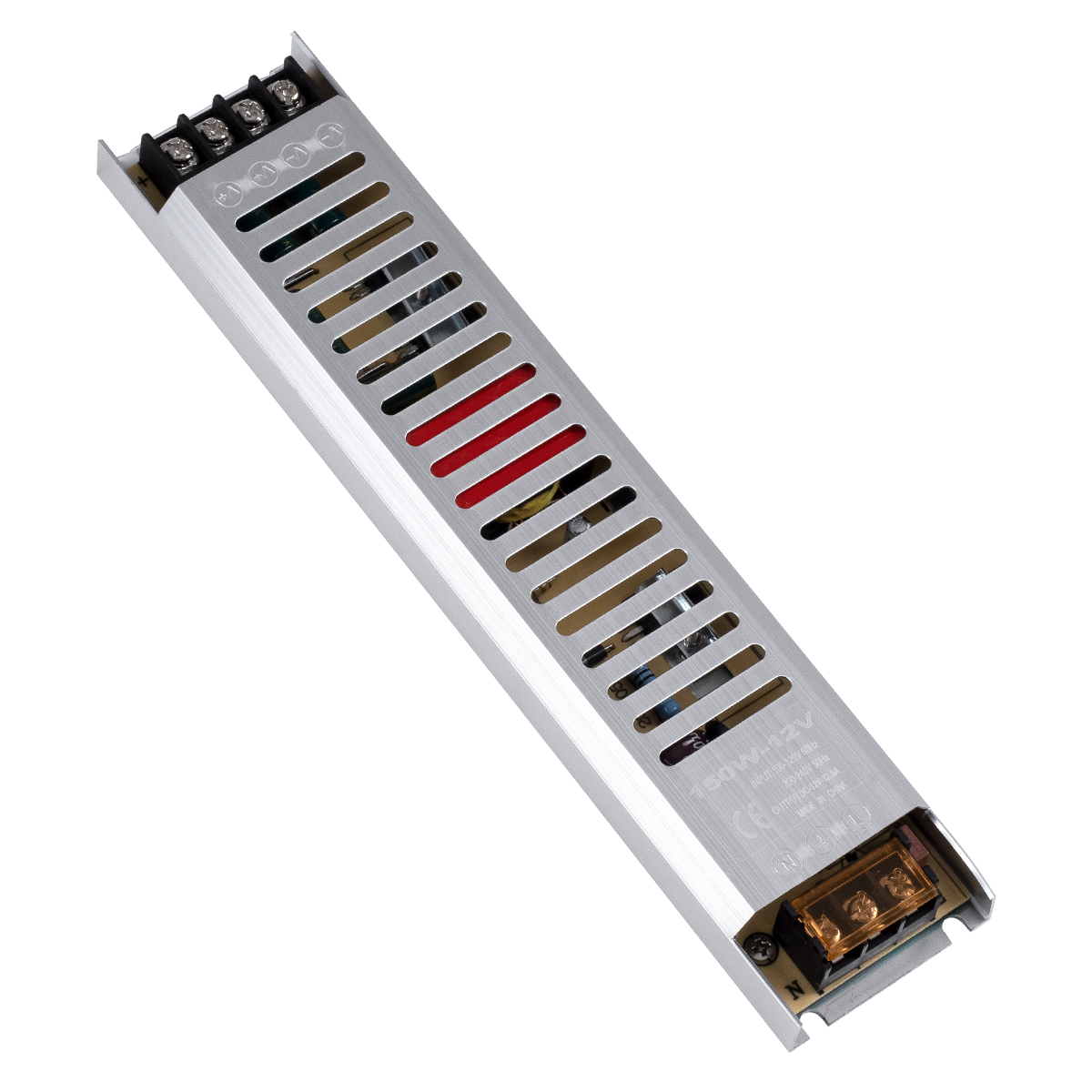 LEDTM® 73027 Μεταλλικό Τροφοδοτικό PELV Ultra Slim για Προϊόντα LED 150W 12.5A - AC 220-240V σε DC 12V - IP20 L25.2 x W5.4 x H2.1cm - 3 Χρόνια Εγγύηση - Image 2