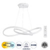 LEDTM® DEXTER 60914 Μοντέρνο Κρεμαστό Φωτιστικό Οροφής LED 90W 10080lm 300° AC 220-240V IP20 Ρυθμιζόμενο Λευκό CCT με Χειριστήριο από 2700K έως 6000K Dimmable - Lumileds SMD Chip - Λευκό Ματ - Μ73 x Π73 x Υ16cm - 3 Χρόνια Εγγύηση - Image 2