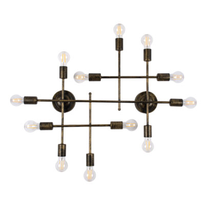 Alternative view of LEDTM® PIPING 00669 Vintage Φωτιστικό Τοίχου - Απλίκα με Ντουί 12 x E27 AC 220-240V IP20 - Μπρούτζινο - Μ78.5 x Π9.5 x Υ64cm